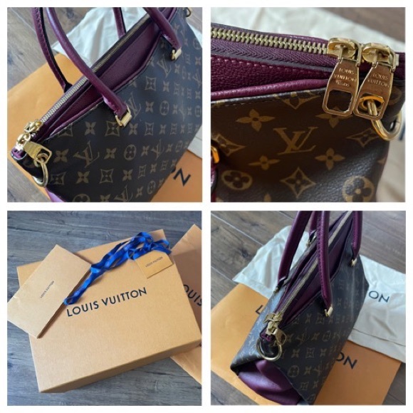 LOUIS VUITTON-AUTHENTIC Large Signature Logo Canvas Fuchsia Handbag - Picture 8 of 16